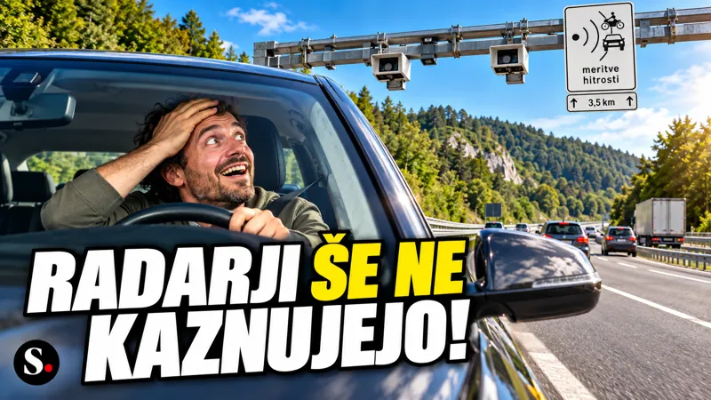 Odsek sekcijskega merjenja hitrosti čez višnjegorski klanec, kjer naj bi po govoricah na družbenih omrežjih radar že kaznoval prehitre voznike.