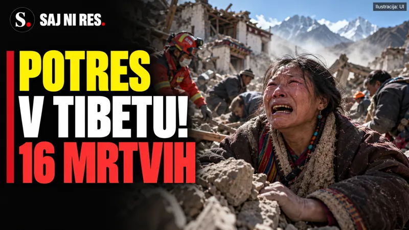 Potres v Tibetu: 16 mrtvih, 12.000 ljudi je zapustilo domove