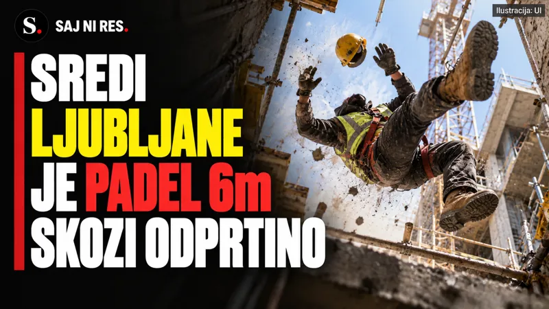 Sredi Ljubljane je delavec skozi odprtino padel šest metrov, življenje mu je ogroženo